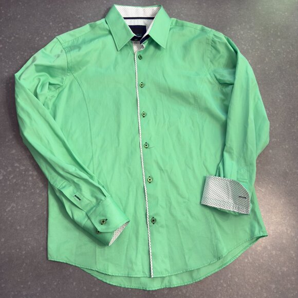 Eight X Premium Green Long Sleeve Button-Down Shirt – Size Large - Picture 4 of 16